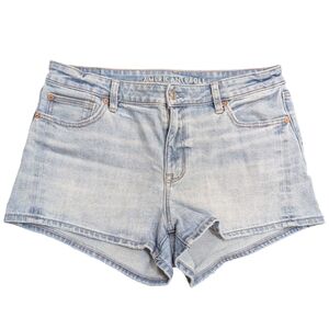 American Eagle Stretch Perfect Shortie Light Wash Jeans Shorts Sz 10